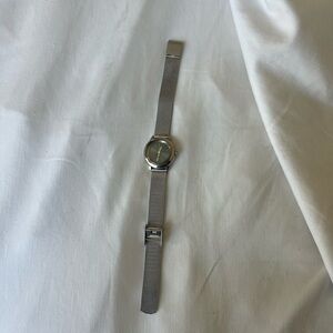 Vintage Guess Grey Dial Silver Mesh Watch